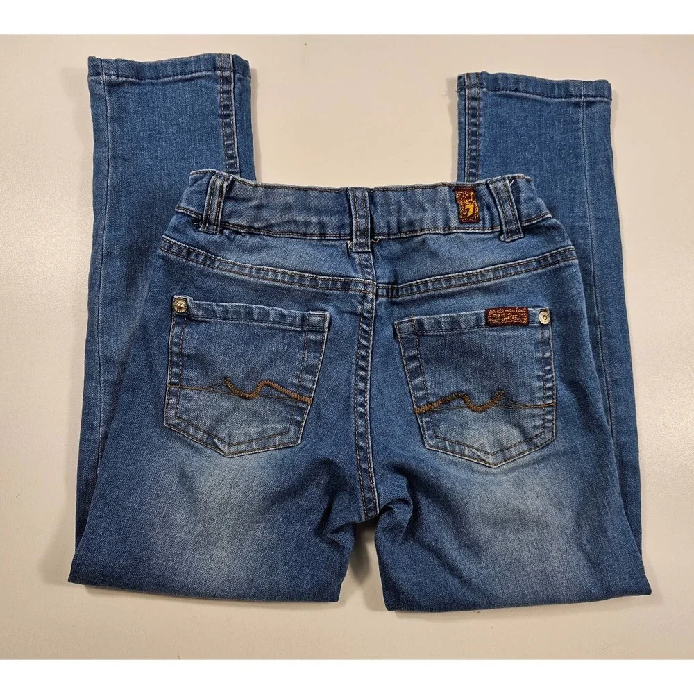 7 for all mankind girls size 8 jeans adjustable waist ankle midrise